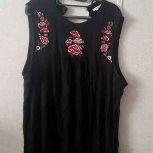 black floral tank top